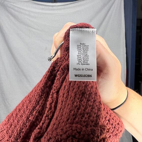 Market & Spruce (XS) Tabatha Waffle Knit Cotton Blend Cocoon Cardigan Rust - Picture 9 of 16